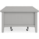 Gemma Coffee Table with 2 Drawers & Casters | Gray Mahogany Wood 55"