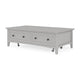 Gemma Coffee Table with 2 Drawers & Casters | Gray Mahogany Wood 55"