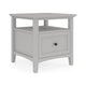 Gemma Square End Table with Drawer & Open Shelf | Gray Mahogany Wood 24"