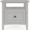 Gemma Square End Table with Drawer & Open Shelf | Gray Mahogany Wood 24"
