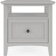 Gemma Square End Table with Drawer & Open Shelf | Gray Mahogany Wood 24"