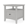Gemma Square End Table with Drawer & Open Shelf | Gray Mahogany Wood 24"