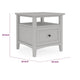Gemma Square End Table with Drawer & Open Shelf | Gray Mahogany Wood 24"