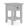 Gemma Square Drink Table | Drawer & Shelf | Gray Mahogany Wood 22"