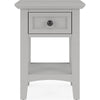 Gemma Square Drink Table | Drawer & Shelf | Gray Mahogany Wood 22"