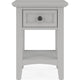 Gemma Square Drink Table | Drawer & Shelf | Gray Mahogany Wood 22"
