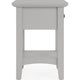 Gemma Square Drink Table | Drawer & Shelf | Gray Mahogany Wood 22"