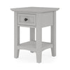Gemma Square Drink Table | Drawer & Shelf | Gray Mahogany Wood 22"