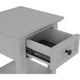 Gemma Square Drink Table | Drawer & Shelf | Gray Mahogany Wood 22"