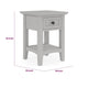 Gemma Square Drink Table | Drawer & Shelf | Gray Mahogany Wood 22"