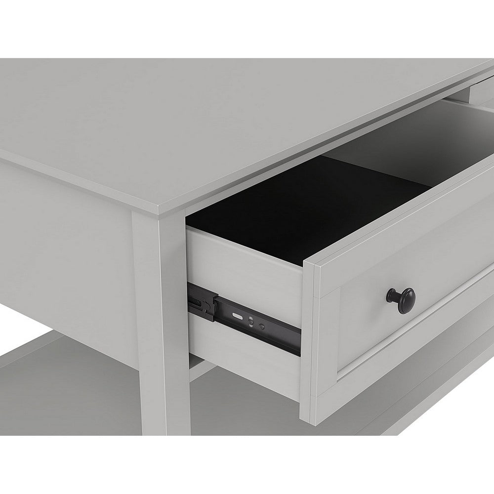 Gemma Console Table | Drawers & Shelf Storage | Gray Mahogany Wood 60"