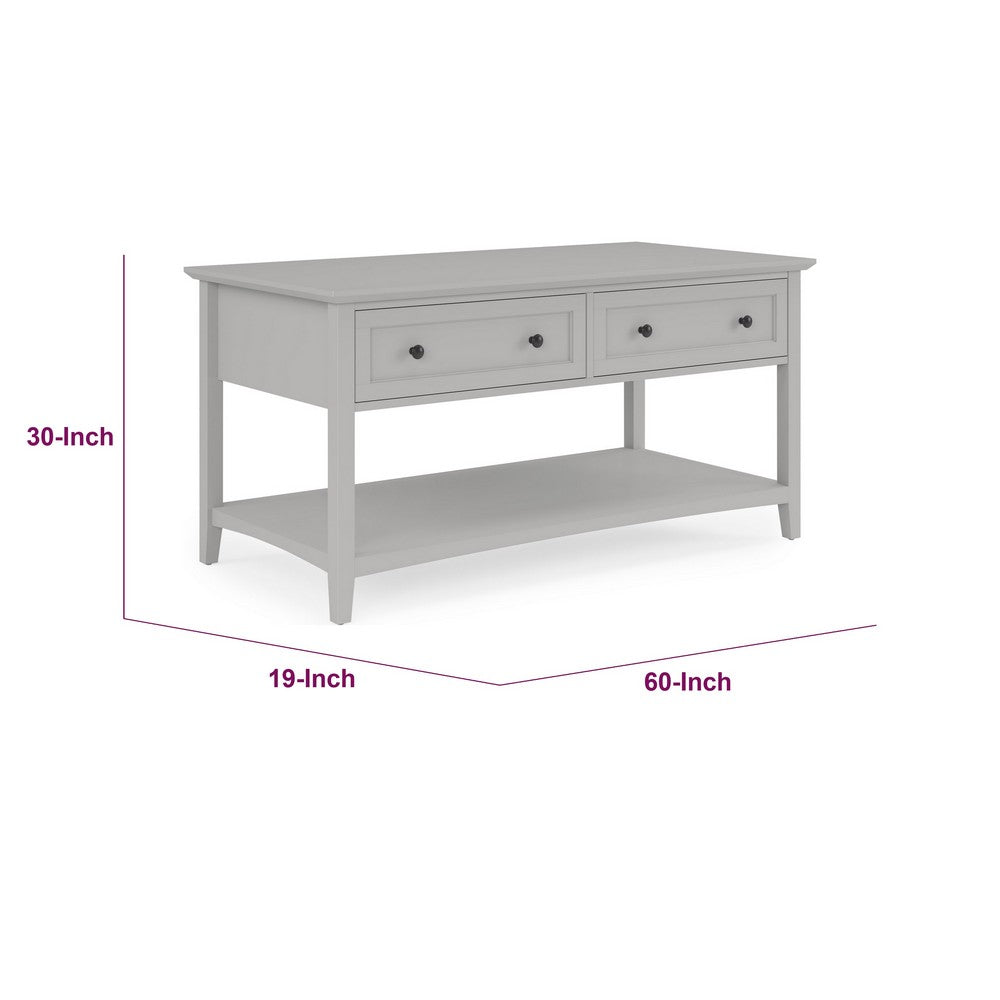 Gemma Console Table | Drawers & Shelf Storage | Gray Mahogany Wood 60"