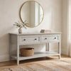 Gemma Console Table | Drawers & Shelf Storage | Gray Mahogany Wood 60"