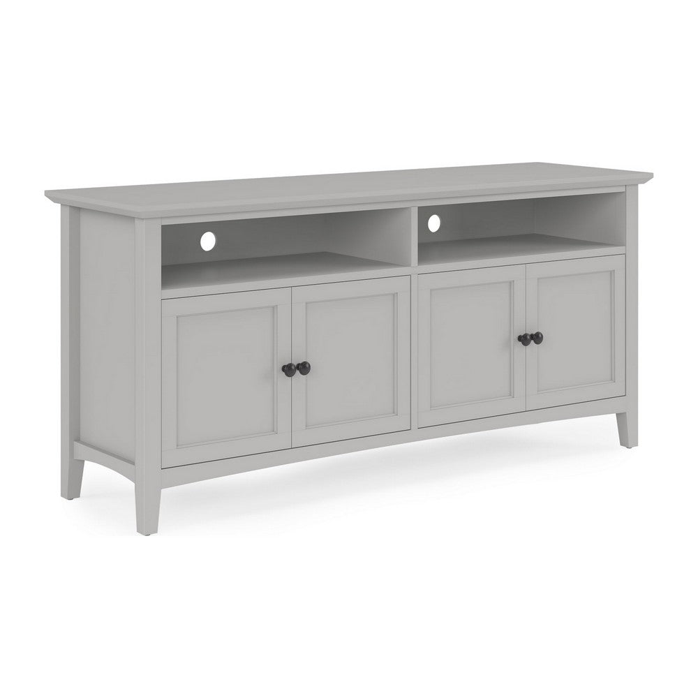 Gemma TV St& Entertainment Console with 4 Doors | Gray Wood 64"