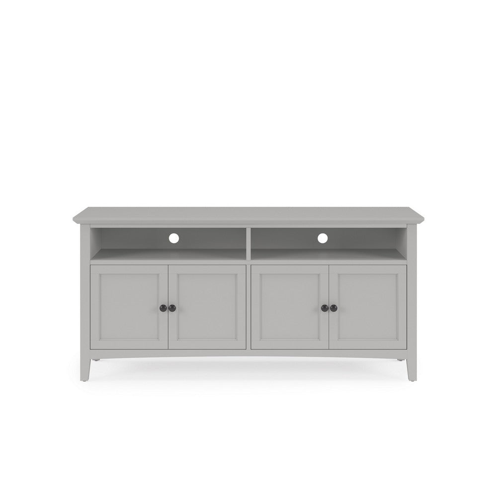 Gemma TV St& Entertainment Console with 4 Doors | Gray Wood 64"