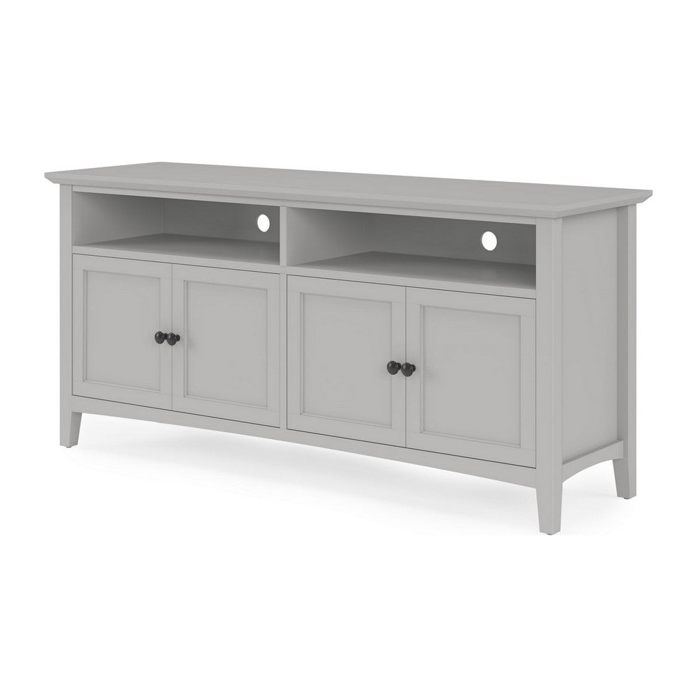 Gemma TV St& Entertainment Console with 4 Doors | Gray Wood 64"