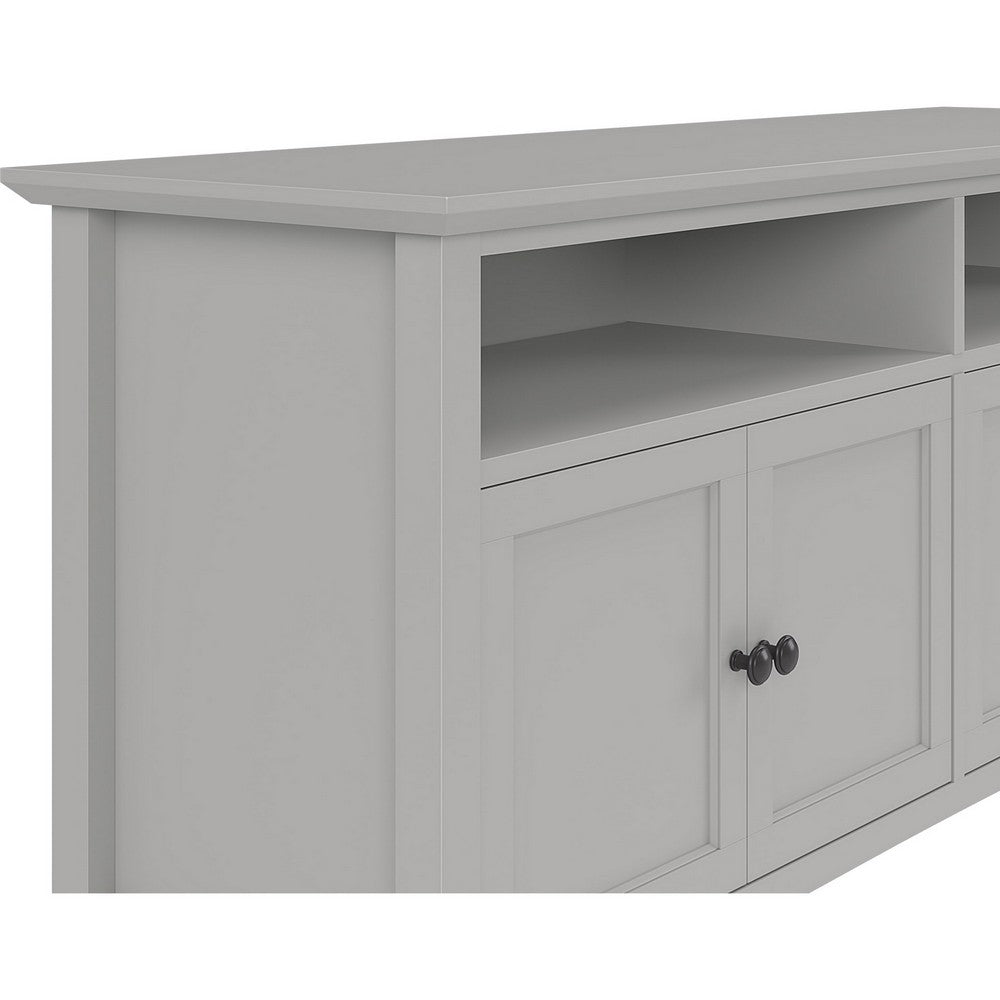 Gemma TV St& Entertainment Console with 4 Doors | Gray Wood 64"