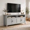 Gemma TV St& Entertainment Console with 4 Doors | Gray Wood 64"