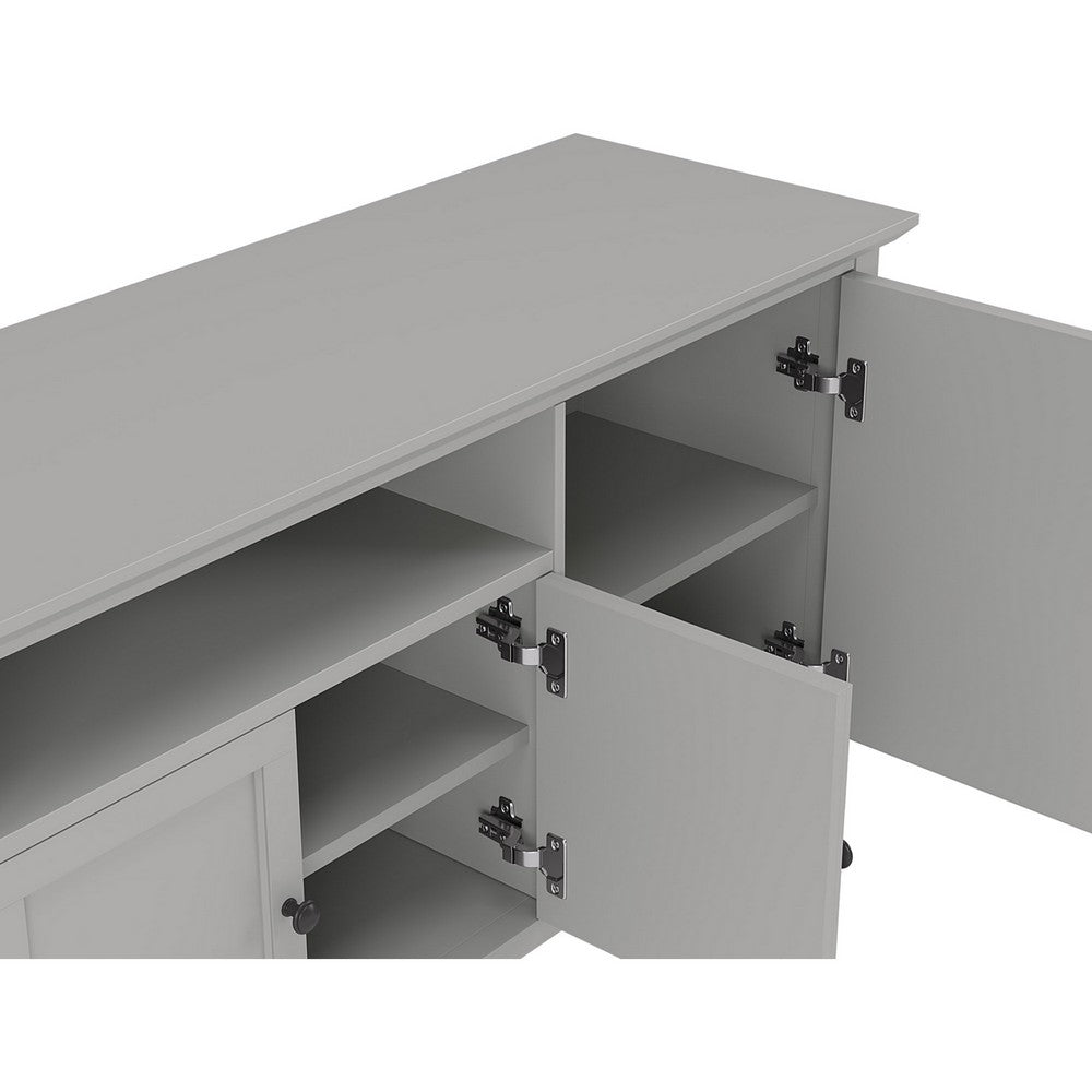 Gemma TV St& Entertainment Console with Storage | Gray Wood 74"