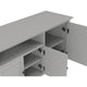Gemma TV St& Entertainment Console with Storage | Gray Wood 74"