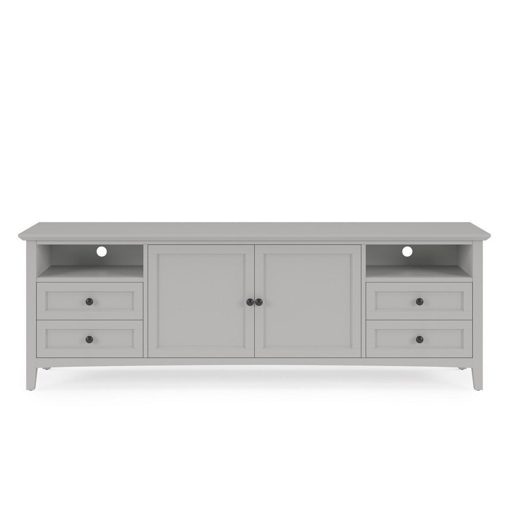 Gemma TV St& Entertainment Console | Doors & Drawers | Gray Wood 84"