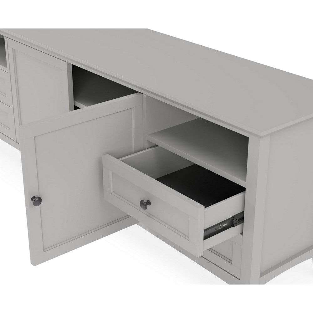 Gemma TV St& Entertainment Console | Doors & Drawers | Gray Wood 84"