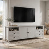 Gemma TV St& Entertainment Console | Doors & Drawers | Gray Wood 84"