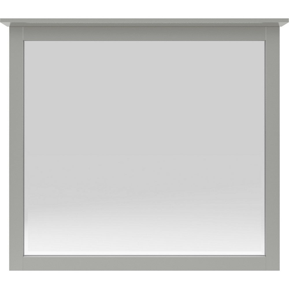 Gemma Wall Dresser Mirror | Crown Moldings | Beveled Glass | Gray Wood 36x41