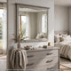 Gemma Wall Dresser Mirror | Crown Moldings | Beveled Glass | Gray Wood 36x41