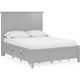 Gemma Platform Storage Bed with 4 Drawers | Panel Detailing | Gray Wood