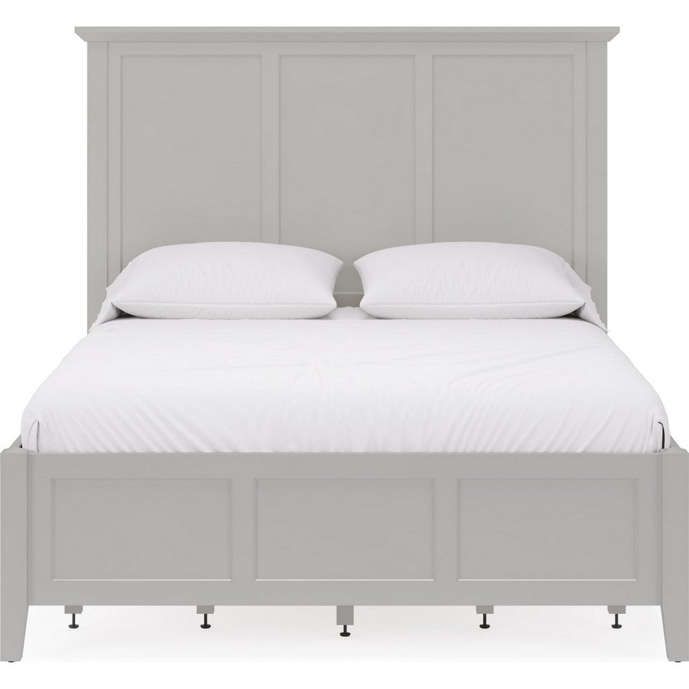 Gemma Platform Storage Bed with 4 Drawers | Panel Detailing | Gray Wood