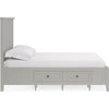 Gemma Platform Storage Bed with 4 Drawers | Panel Detailing | Gray Wood