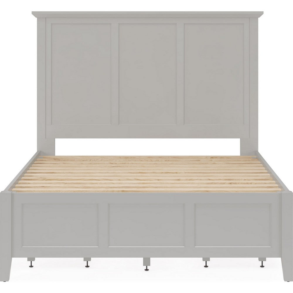 Gemma Platform Storage Bed with 4 Drawers | Panel Detailing | Gray Wood