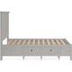 Gemma Platform Storage Bed with 4 Drawers | Panel Detailing | Gray Wood