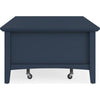 Gemma Coffee Table with 2 Drawers & Casters | Blue Mahogany Wood 55"