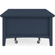 Gemma Coffee Table with 2 Drawers & Casters | Blue Mahogany Wood 55"