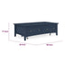 Gemma Coffee Table with 2 Drawers & Casters | Blue Mahogany Wood 55"