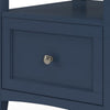 Gemma Square End Table with Drawer & Open Shelf | Blue Mahogany Wood 24"