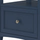 Gemma Square End Table with Drawer & Open Shelf | Blue Mahogany Wood 24"