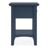 Gemma Square Drink Table | Drawer & Lower Shelf | Blue Mahogany Wood 22"