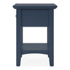 Gemma Square Drink Table | Drawer & Lower Shelf | Blue Mahogany Wood 22"