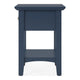 Gemma Square Drink Table | Drawer & Lower Shelf | Blue Mahogany Wood 22"