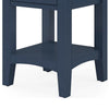Gemma Square Drink Table | Drawer & Lower Shelf | Blue Mahogany Wood 22"