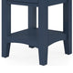 Gemma Square Drink Table | Drawer & Lower Shelf | Blue Mahogany Wood 22"