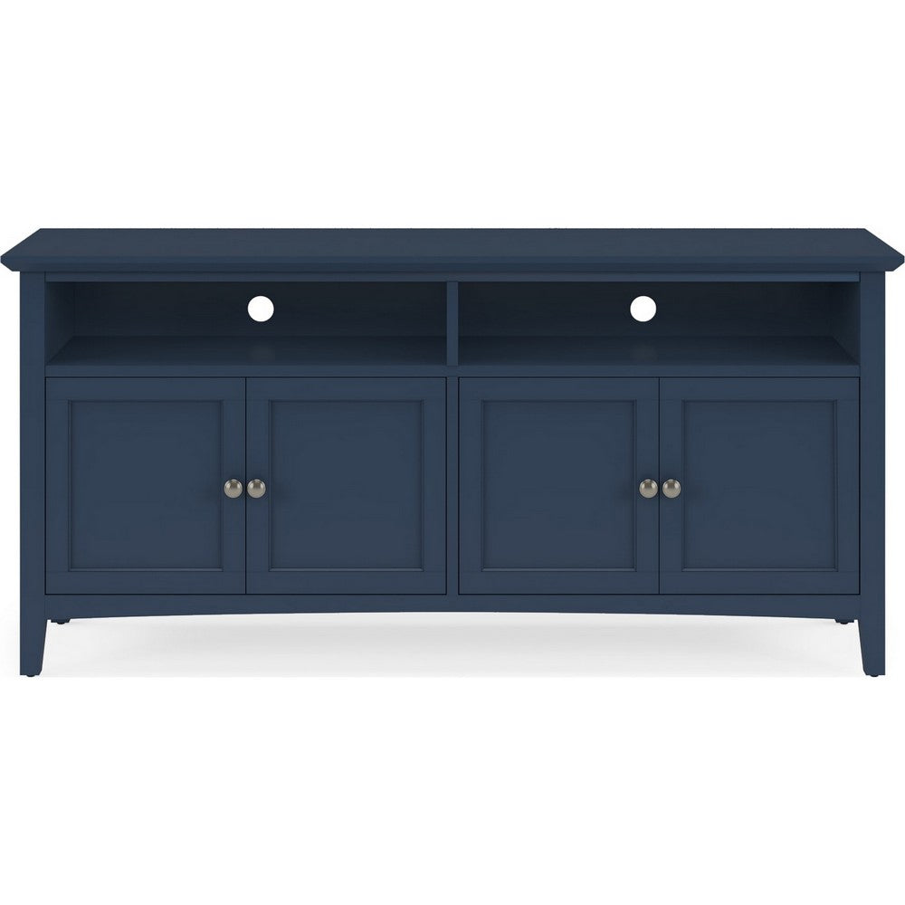 Gemma TV St& Entertainment Console with 4 Doors | Blue Wood 64"