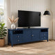 Gemma TV St& Entertainment Console | Doors & Drawers | Blue Wood 84"