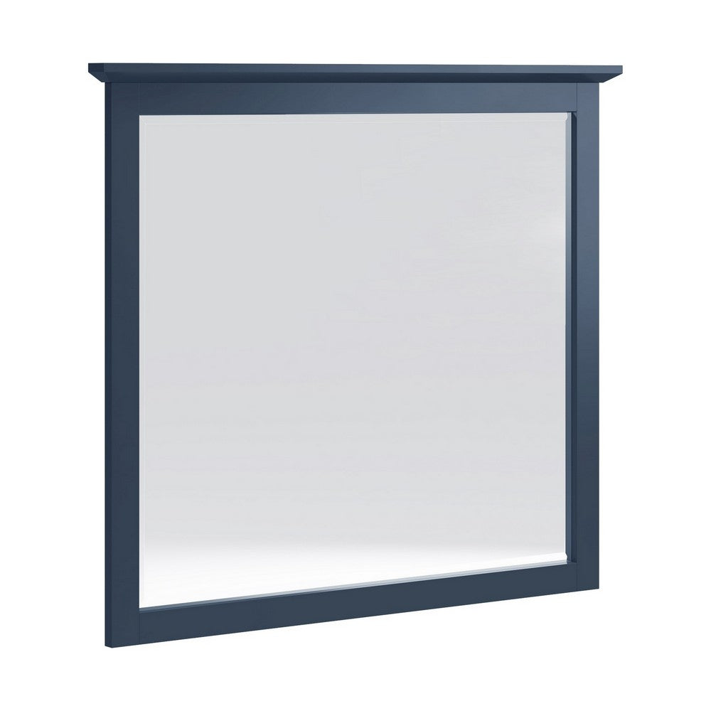 Gemma Wall Dresser Mirror | Crown Moldings | Beveled Glass | Blue Wood 36x41