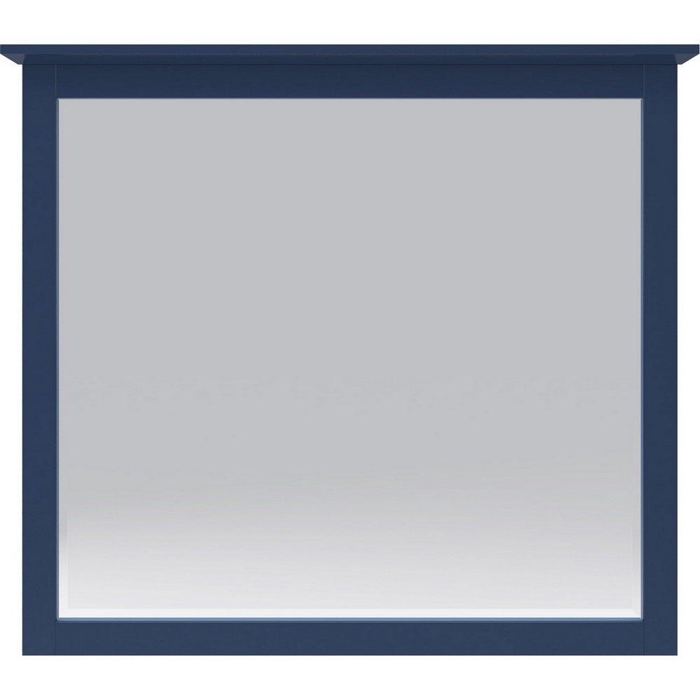 Gemma Wall Dresser Mirror | Crown Moldings | Beveled Glass | Blue Wood 36x41