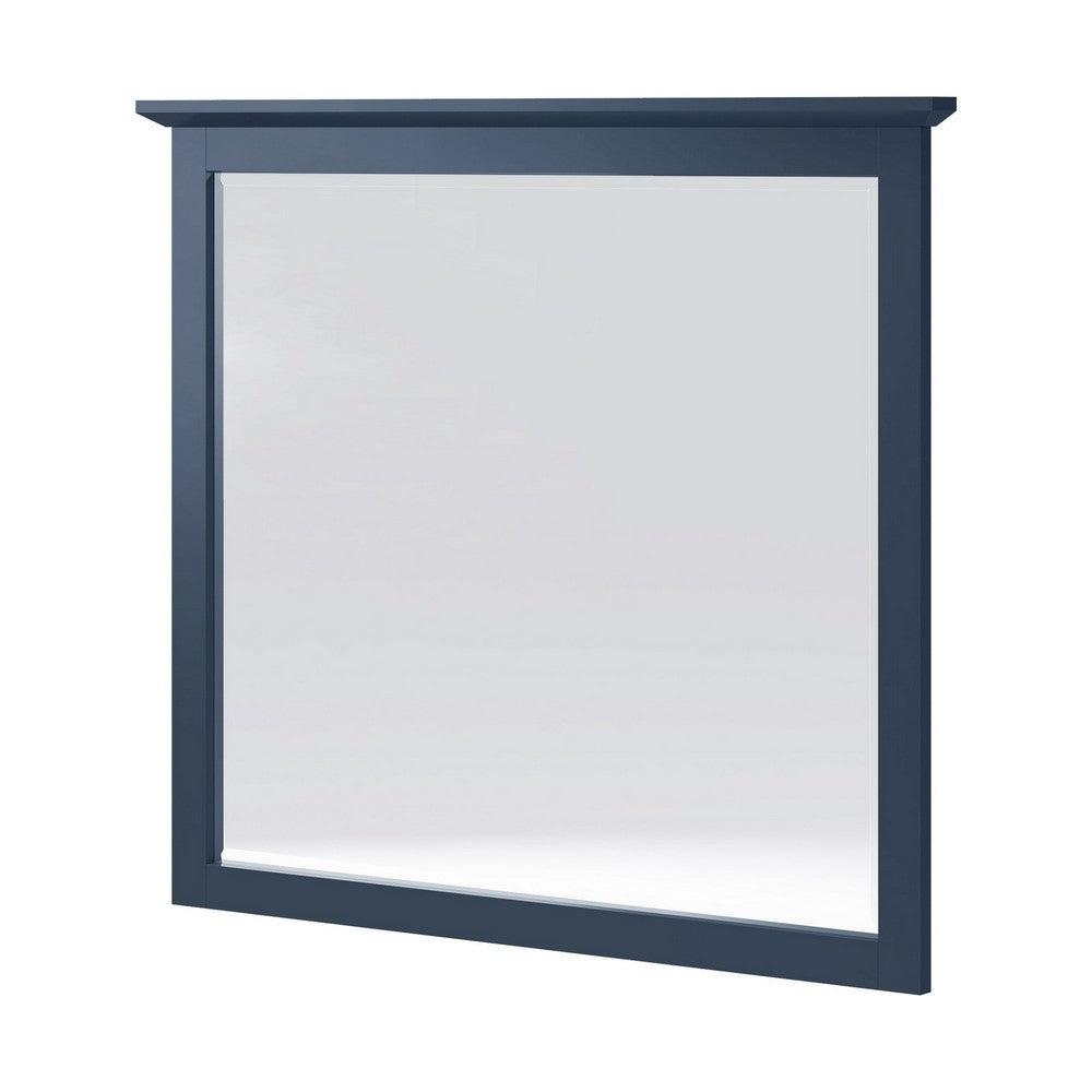 Gemma Wall Dresser Mirror | Crown Moldings | Beveled Glass | Blue Wood 36x41