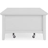 Gemma Coffee Table with 2 Drawers and Casters | White Mahogany Wood 55"